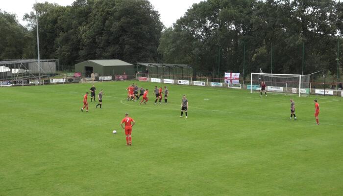 Garstang FC v Darwen FC. Goal scored from freekick. Non league football