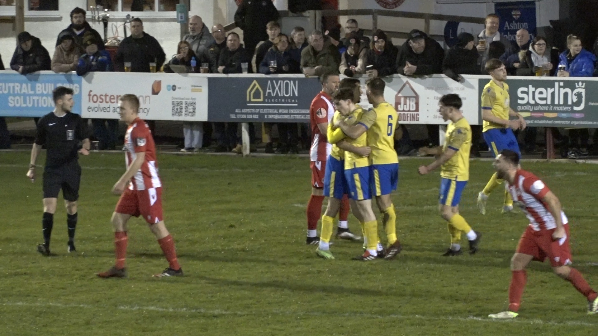 Atherton LR open the scoring from the penalty spot against Ashton Town